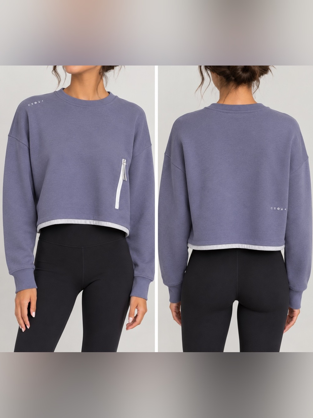 Cloak Lavender Crewneck Sweatshirt with Subtle White Trim
